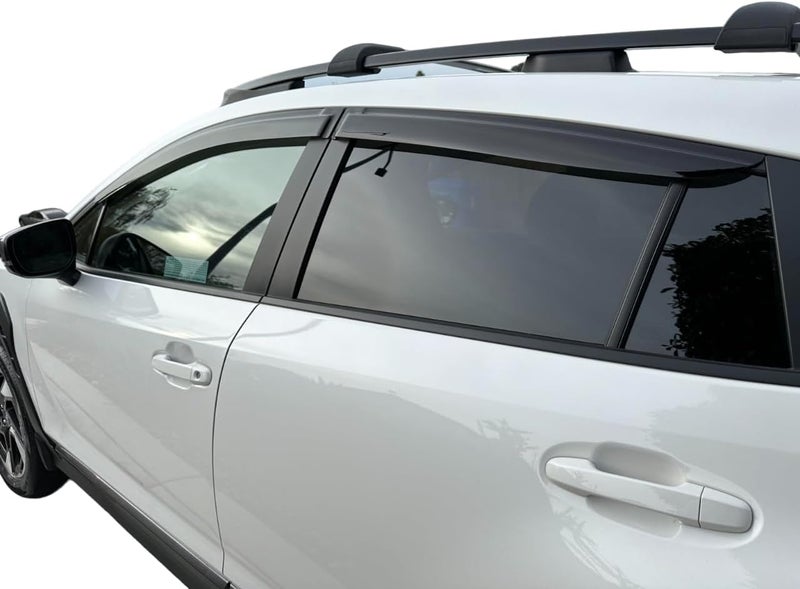 Optimal Co 2024-2026 Tape-On Side Window Deflector Visors for Subaru Crosstrek & for Subaru Impreza Smoke Tinted Rain Guards Base Premium Sport Limited RS 2025 - Image 3